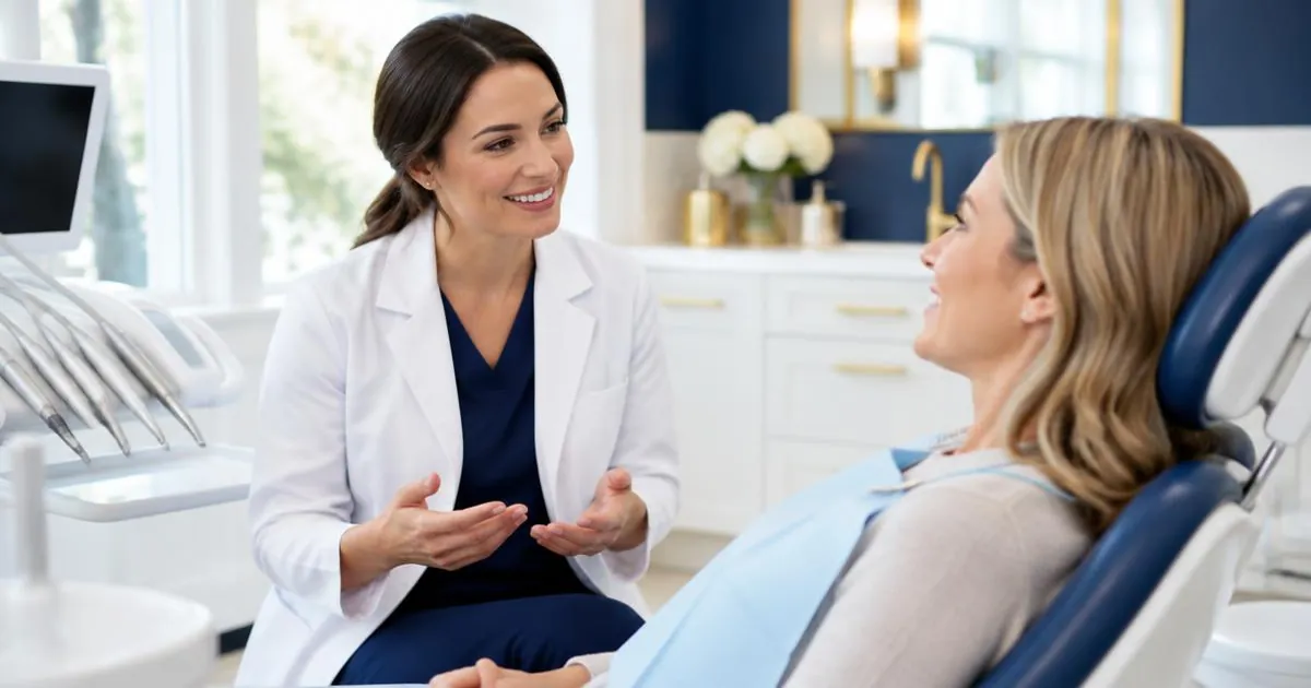 Paciente em avaliação odontológica em clínica no Tatuapé