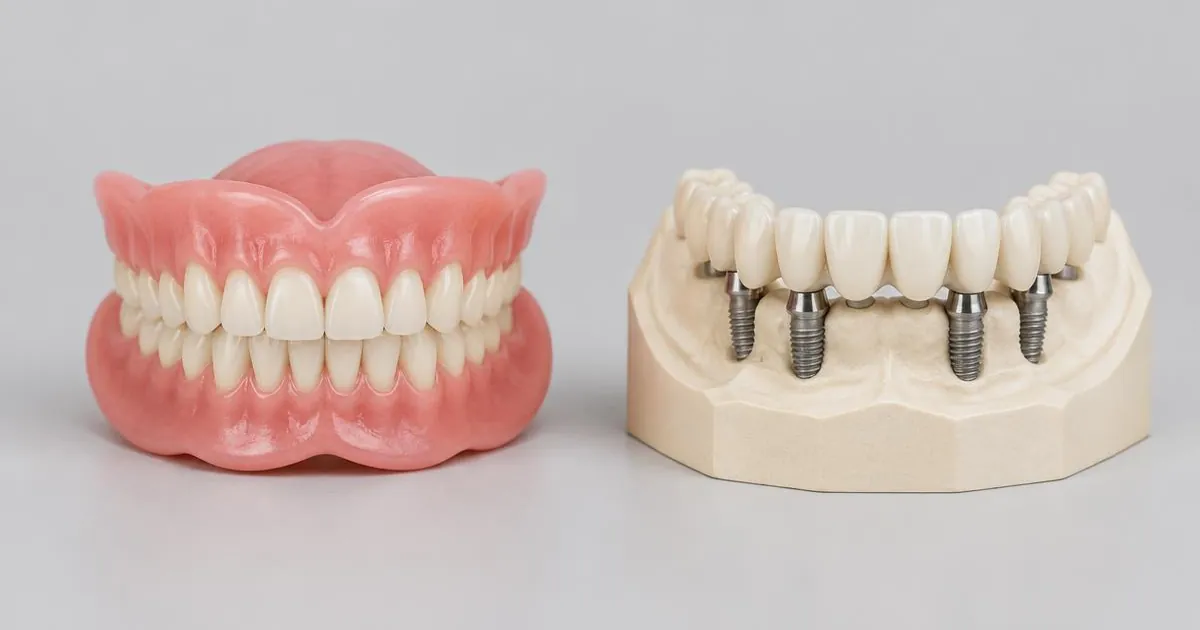 Comparação entre prótese dentária removível e reabilitação com implantes